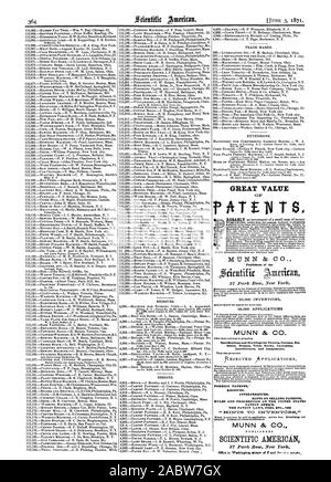 Excellent rapport qualité/fitTEIVT$ MUNN & CIE Éditeurs de la MUNN & CO. Les spécifications et les dessins des brevets Avertissements Re. Question. Marques, dessins et modèles et d'affectations. Interférences Extensions Les rééditions des brevets étrangers DES CONSEILS SUR LA VENTE DE BREVETS D'INTERFÉRENCES ET DE RÈGLES DE PROCÉDURE À L'OFFICE DES BREVETS Des États-unis LE DROIT DES BREVETS, etc. Voir Munn & CO. SCIENTIFIC AMERICAN 37 Park Row New York, 1871-06-03 Banque D'Images