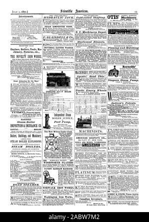 Pour envoyer vers I'ARS. ALBERT H. CURJEL Vienne Autriche Retour Page 1'00 une ligne à l'intérieur de la page 75 c. une ligne chinery, etc. Pied de East 12th Street New York City. Grande Attraction pour les garçons ! E. H. Gibbs & Co. d'agents financiers 98 Broadway New York. HARTFORD CAPITAL $500000 Accueil Bureau à Hartford. Les brevets de THOMSON Conn. LAVEUSE UNIVERSELLE. Les manomètres À VAPEUR "ENREGISTREMENT, Scientific American, 1871-07-01 Banque D'Images