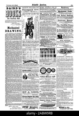 Ceinture de corde et du moteur. Smoke-Burning chaudières Sécurité. Enklues oscillant double et unique 1,2 P Par Minute meilleures pompes au monde pas de Gravier Sable Boue Charbon céréales etc. gagner. des blessures. Pour envoyer des circulaires. EDWARD II. HOSKIN Lowell Mass. TED ignifugés. soolis livres outils des mécaniciens. L'arbre de laminés à froid. Soufflantes Sturtevant WILDER'S Pat. Presses de poinçonnage P. BLAISDELL & Co. de WOODWARD'S COUNTRY HOMES. JUDD ORANGE & CO. LA FILATURE, Scientific American, 1872-10-26 Banque D'Images