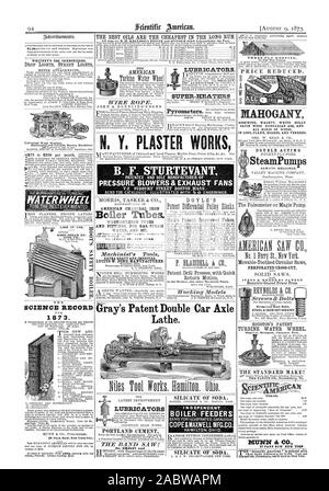 94 BOIS SATINÉ ET FRÊNE HONGROIS DANS LES LOGS PLANK CONSEILS ET facettes. Trois plis ACAJOU TOITURE DOUBLE EFFET DU SteamPumps TOUJOURS FIABLE. Perforé EN ACIER À COUPE CROISÉE FER oft VIS D'ENREGISTREMENT 1 7 3. 37 Park Row New York City. Les meilleures HUILES SONT LES MOINS CHERS À LONG TERME. Lubrificateurs. SUPER-REATERS TRAVAILLE B. F. STURTEVANT SOUFFLANTES PRESSION& DES VENTILATEURS D'AMERICAN CHARBON les tubes de chaudière. Et RACCORDS POUR L'EAU ET DE VAPEUR DE GAZ DE L'huile. Double de Gray, essieu de voiture Tour. La BANDE DE CIMENT PORTLAND LUBRIFICATEURS SA ROUE HYDRAULIQUE ET SON ORIGINE WIFI CÂBLES MÉTALLIQUES. Très épais et améliorée. LUCIUS W. ÉTANG Banque D'Images