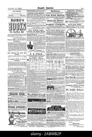 Retour Page 61.00 une ligne. À l'intérieur de la page 75 c. la ligne. BAIRD EST BON MARCHÉ ET LES MOTEURS DE CANALISATION. Supérieur À TOUS LES AUTRES. T DE CHAUX & CO EST LE FRANÇAIS STANDARD DES FICHIERS. 20 Platt Street New York. Dossiers de la vapeur ! ! ! $1500 : seulement 10 cents par livre. L'HOMME scie mécanique. CircularJigBand & banc. La roue de l'eau turbine américain JOSEPH A. A. S. SPRINGER MACHINES DE Motifs à l'appui de notre demande d'attention favorable. La valeur du bois RABOTEUSE WROUG HT ROUE DE L'EAU" les machines de fraisage. Friction silencieux rainuré ou visant un palan 100-chevaux. par minute meilleures pompes au monde pass out dommage. Toute lumière simple. Une Banque D'Images