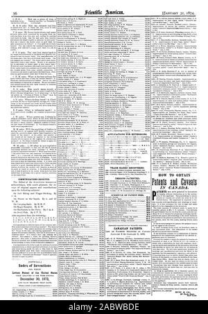 Index des inventions Lettres patentes de l'United States 30 Décembre 1873 Les demandes de prolongations. Les jours mentionnés ci-après : les marques enregistrées. Dessins et modèles industriels brevetés. Barème des taxes de brevets. 810 820 830 850 850 810 810 815 830 (spécialement indiqués pour le Scientific American.1 BREVETS CANADIENS. Liste DE BREVETS DÉLIVRÉS AU CANADA 1874. 2978.-H. L. Lowman Birmingham comté de New Haven Connecticut États-unis et R M. Bassett du même endroit. Améliorations de la GI sur la fabrication de pelles bêches binettes COMMENT OBTENIR ala signm ont etc. répondre MUNN à CO. 31' Park Row New York Safe et voûte J. Crump attache ceinture Banque D'Images