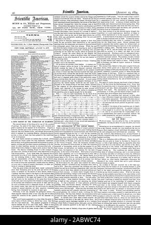 96 UNE NOUVELLE THÉORIE DE LA FORMATION DES DIAMANTS L'EXPLORATION DE LA désert de Libye. N° 37 PARK ROW NEW YORK. Matières :, Scientific American, 1874-08-15 Banque D'Images