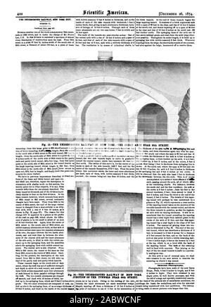 Toutes les lignes des images sont d'excellence remarquable les moulures les bustes les médaillons et même le minutcst détails étant reproduit avec une rare perfection. La tentative est en cours pour obtenir des photos plus grandes. Fig. 18Le. Fer  SOUTERRAIN À NEW YORK. Jonction DES TUNNELS PRÈS DE LA 95e rue. l'intérieur de tunnels les contreforts sont quelque peu amélioré-, Scientific American, 1874-12-26 Banque D'Images