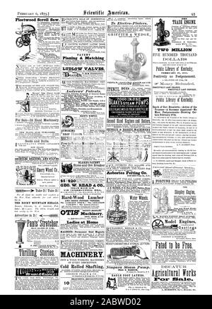 Nouvelles pièces vient de paraître. La position des bardeaux et des bâtons, LE ROCKY MOUNTAIN HERALD P. DEL VA LLE HALSEY & Rabotage des brevets. LUDLOW CORRESPONDANT DES SOUPAPES. Les agents voulaient. BLAKE'S PATENT GEO. W. READ & CO. DE SCIE À VAPEUR Hard-Wood le Bois et placages de choix compris. Le STOCK LE PLUS IMPORTANT JE LE PLUS GRAND des machines. OTIS BROS. & C chers à aimants permanents Accueil aimants acier machines. L'arbre de laminés à froid. Belle DÉCALCOMANIE EAGLE TOURS LES DEUX MILLIONS DE PIEDS POSITIVEMENT DERNIÈRE CHANCE. Dernier concert de façon positive. Décès de l'employé. BramletteAction des fiduciaires-un successeur nommé-N Plus d'Ajournements-dessin Cer Banque D'Images