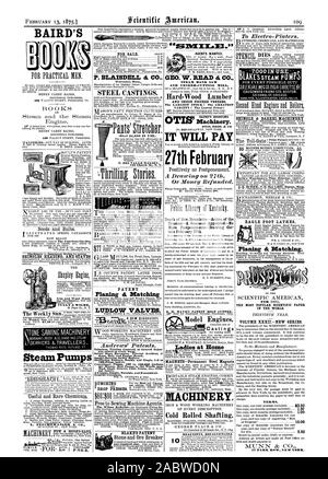 Plus Postponements-Drawing cer taines Février 27th. E. M. MAYO'S PATENT BOLT CUTTER. et un modèle moteurs. Castings J. E. BUERK P. 0. Fort 1057 Boston Massachusetts EAGLE TOURS PIED Pla & correspondant à l'article SCIENTIFIQUE LES PLUS POPULAIRES DANS LE MONDE., Scientific American, 1875-02-13 Banque D'Images