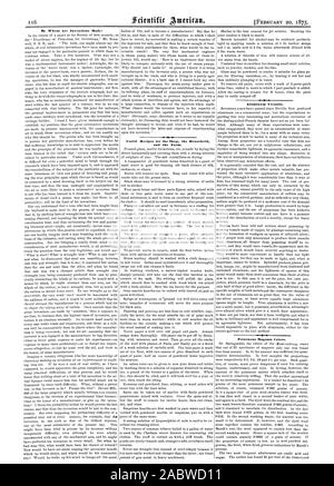 Par qui sont des inventions réalisées ! Recettes utiles pour la boutique la maison et la ferme. Les ustensiles en aluminium. Les couleurs magenta venimeux., Scientific American, 1875-02-20 Banque D'Images