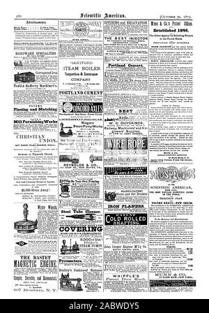 Cientific American. Le lfiGNETIC BASTET MOTEUR. Le meilleur ciment Portland de l'injecteur. VOLUME DE WHIPPLE XXXIIL-NOUVELLE SÉRIE TERMES. REV. HENRY WARD BEECHER. Éditeur. JE C.ATACCONI.AST I E 10 sermons dans l'église de Plymouth. Conditions nouvelles et inhabituelles aux agents. Rabotage des brevets et de la comparaison d'NOYE'S MILL Ameublement Works 0 Retour Page $1.00 une ligne. À l'intérieur de la page 75 [c. la ligne. Véritable CIMENT PORTLAND le meilleur stock-Finest Terminer. REYNOLDS & CO. 145 EAST ST. NEW HAVEN CT. Le Nettoyeur de tubes d'acier. Chaudière à vapeur NON COMBUSTIBLE ET TUYAU VERI AVEC DE L'AIR Amélioration de l'espace. 8000 en cours d'utilisation ! BRADLEY Banque D'Images