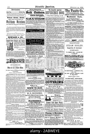 L'Stationary-Die Revolving-Die SCHLENKER et coupe-boulons. HOWARD IRONWORKS & FER À REPASSER MACHINES MACHINES DE TOUTES SORTES. L'arbre de laminés à froid. Les prix vers le bas vers le bas. N'ont jamais été si bas avant pour le Tanite MUNN & CO. Co. STROUDSBUR PA. Les outils des mécaniciens. NEW HAVEN MANUFACTURING CO. New Haven Connecticut SELIG JUNIOR & CO. DE CIMENT PORTLAND W. B. MH C. PREN. J. N. ALLEN pr' Mill Ameublement travaille pour 1876 ARTICLE SCIENTIFIQUE LES PLUS POPULAIRES DANS LE MONDE. VOLUME XXXV.--NOUVELLE SÉRIE. HOWARD &. CO. n° 222 Fifth Avenue New York. rua III à des ingénieurs-un investissement précieux. 20 1.60 Le Scientific Banque D'Images