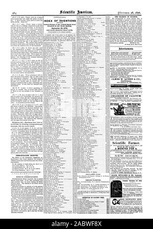 Les communications reçues. [. INDEX DES INVENTIONS Lettere patentes de l'United States ont été accordés dans la semaine se terminant le 26 septembre 1876 ET CHAQUE ROULEMENT CETTE DATE. SCIOIDIJLE DE TAXES DE BREVETS. 10 $ 623 $ 15 $ 20 $ 10 $ 20 $ 30 $ 10 $ 10 $ 15 $ 30 TEE DE VALIDITÉ DES BREVETS. Adurtionntuto. Opticiens 994 Chestnut St. Philadelphie Pa. CHLORURE DE CALCIUM. Agriculteur scientifique. Prix $1.00 par an. Société scientifique Agriculteur 43 rue Chatham Boston Massachusetts ALLIS BULLARD & CIE LIMITÉE NE VOUS agl-propre auto-FAVORIS IMPRESSION J'k'g Appuyez sur $16 GrOMMAM AL CO. BOSTON MASS. Trois choses dans un air pur et un même tempe Banque D'Images