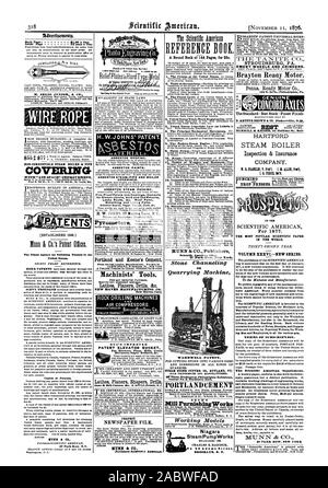 Retour Page 91.00 une ligne. À l'intérieur de la page 75 c. la ligne. Chaudière à vapeur NON COMBUSTIBLE TUYAU JE COUVRANT AVEC 'ESPACE' de l'air amélioration. ROOFINC l'amiante. Les peintures de l'amiante. Tuyau de vapeur de l'amiante et de chaudière. COVERINCS PACKINC À VAPEUR DE L'amiante. Fire-Proof Ciments Peintures et revêtements pour Steam-Joints et cas d'acide cornues des toits &c. Revêtement de peinture de toit et la doublure des feutres. H. W. JOHNS 87 Maiden Lane N.Y. et du ciment Portland Beene. Les outils des mécaniciens. Exercices de raboteuses-tours MACHINES DE FORAGE COMPRESSEURS D'AIR FABRIQUÉ PAR D'AMÉLIORATION DE L'ASCENSEUR DES BREVETS DE CIC pour brasseurs de godet de moulins à farine des grains Banque D'Images