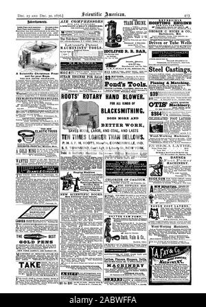 Page intérieure chaque insertion - 75 cents la ligne. Retour Page chaque Insertion - 81.00 une ligne. ent pour vos garçons. TOM POUCE LE TELEGRAPH. Le fabricant &BUILDER STÉRÉOSCOPES RENOUVELABLE UNE SPÉCIALITÉ de fortes pressions. Le brevet de LeUount OUTILS DES MÉCANICIENS. Prix réduits. Nous sommes DANS UN E IL. ly DES MOTEURS À VAPEUR À VENDRE UN CADEAU par un arrangement avec MOTEUR DE LEVAGE À toutes fins. GEORGE C. HICKS & CO. Baltimore Md. ÉPARGNER LA CROTON & SAYE LE COÛT. Conduit ou puits du tube acier moulé LINA Street Philadelphia PA. Meubles el la comparaison. OTIS Machines. OTIS BROS. C CÉLÈBRE PIED Bois TOURS- Banque D'Images