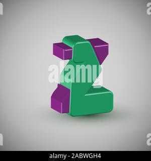 Personnage haut en couleur 3D à partir d'un composé, vector Illustration de Vecteur