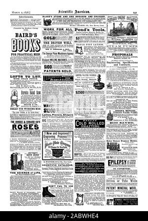 BAIRD'S POUR HOMMES PRATIQUES. WM. D. Andrews et FR. Votre nouvelle. La Place George Machinery Agency BLAKE STONE ET DISJONCTEUR de minerai et d'un concasseur. Le TRAVAIL POUR TOUS LE BIEN. 3 glayrftzvt imChlTe PIED. =EAGLE Tours Prix ft propositions grandement réduit. PILEPS ) 1 l'Étang TDI BREVETS Outils vendus. 170, rue Terrasse Buffal N.Y. PAIN POUR LES HOMMES DE TRAVAIL. LOFTS POUR LAISSER L'SNYDER ' peu Ciant ' MACHINE À VAPEUR. SNYDER BROS 94 FultonSt.New York. La SCIENCE DE LA VIE OU D'AUTO.de préservation. H. Adresse & Co. boz 1364 Ciaciaaotl l'Ohio. 1200 $ raboteuses Tours Shapers GRAND ! !nouveau et amélioré ! ! Processus de gravure ! ! ! ! SCIENTIFIC Banque D'Images