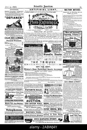 LICHT ARTIFICIEL. Plaques de secours MOTION POSITIVE se profile la ENCINES la pompe à piston rotatif Wilbraham TOUTES TAILLES DE MOTEURS CORLISS. Machines-outils Machines de sucre. D'un téléphone. &Poutres AJOURÉES BREVETS vendus. GaglIZIZ BURNHAM =B VENTE AUX ENCHÈRES. WM. D. Andrews et FR. New York. MINTON'S 600X600. Les ponceuses de tours à l'Étang Shapers EAGLE Outils TOURS PIED La Place George BREVET Agence Machines LAINE MINÉRALE. A. D. ANCIENS conduit ou puits de Waltham montres.  ! !Nouveau et amélioré ! ! Processus de gravure ! ! ! ! .Z1.TN UN CHAUFFAGE. Biens de première classe. Adr.CINCINNATI BRASS WORKS. & CO. Bristol Ct. CAREY A AIGUILLE BREVETÉ COMMNATION Banque D'Images