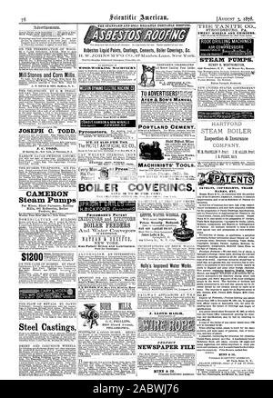 JOSEPH C. TODD J. C. TODD CAMERON Pompes à vapeur Steel Castings Peintures liquides d'amiante ciment Revêtements Revêtements Chaudière &c. Machines à bois Revêtements de chaudière. James Leffel Co. Holly's Improved Water Works. Philadelphie. Le fichier journal PARFAIT ET STANDARD SEULEMENT. Toiture portable fiable Il AYER & son manuel d'Erie DE CIMENT PORTLAND City Iron Works OUTILS DES MÉCANICIENS. NEW HAVEN MANUFACTURING CO. New Haven Connecticut MANGEOIRES CHAUDIÈRE NEW YORK. Brevet et lubrificateurs Oilers aussi. BURR J. LLOYD HAIGH STROUDSBURG PA. EMERY ROUES ET broyeurs. Pompes à vapeur. HENRY R. MARQUES WORTHINGTON Adresse etc. Banque D'Images