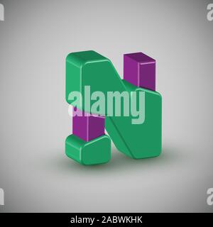 Personnage haut en couleur 3D à partir d'un composé, vector Illustration de Vecteur