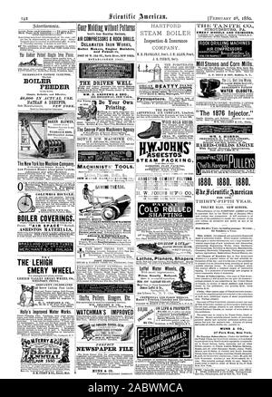 La Lehigh EMERY ROUE. Roue de LEHIGH VALLEY EMERY CO. WEISPORT PENNA. SHEPARD est célébré et COMPRESSEURS D'AIR. DELAMATER IRON WORKS Chaudronniers Constructeurs et fondateurs du moteur mis en 1841. Le bien. WM. D. Andrews et FR. 230 BROADWAY NEW VOTRE. Faire Votre Propre ALIMENTATION CHAUDIÈRE 40000 en utilisation réelle. Le New York Ice Machine Company Colombie-britannique LOCATION. Revêtements de chaudière. Holly's Amélioration de la qualité de l'eau Travaux publics. WA 1880 OUTILS DES MÉCANICIENS. New Haven (Connecticut) SCIAGE À FAÇON LE JOURNAL. Répondre W. W. BOST WICK & CO. AMÉLIORÉ DU VEILLEUR FICHIER JOURNAL PARFAIT MUNN & CO. Les éditeurs de la revue Scientific American. Jeune fille de 87 Banque D'Images