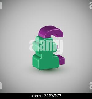 Personnage haut en couleur 3D à partir d'un composé, vector Illustration de Vecteur