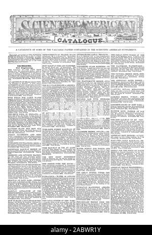 Un CATALOGUE DE CERTAINS DES DOCUMENTS DE VALEUR CONTENUES DANS LE SCIENTIFIC AMERICAN SUPPLEMENT. 1881-12-11, de l'ingénierie. Banque D'Images