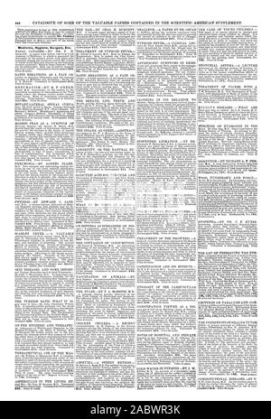 Catalogue DE CERTAINS DES DOCUMENTS DE VALEUR CONTENUS IX LE SCIENTIFIC AMERICAN SUPPLEMENT., 1881-12-31 Banque D'Images