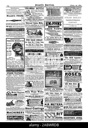 JENKINS BROS.7IJOHN ST.NEW YORK. NATHAN & AIR DREYFUS MÈTRES DES ÉCOLES ET DES HÔPITAUX. BUILDINCS Ou AUCER. Rondelle STANDARD-épurateur. "Le 1876 injecteur. :G : TOUT PRACTICALDRAFTSMAN HABITUDE OPIUM FACILEMENT GUÉRIE ! Les encres d'impression. Parlant d'une ligne téléphonique. La Compagnie de Téléphone Bell AMÉRICAIN WHEELER'S PATENT BOIS ID 4:5AIi 1 : : :$ Chaque modérateur Modérateur pression vendu sous HOWARD MFC. CO. 364 Broadway New York.  % D'ÉCONOMISER. Les factures de gaz gru.its convient pour les magasins d'usines Résidences églises etc. gyi.Jean ittglan les peintures liquides H. W. JOHNS M'F'C CO. 87 Maiden Lane New York. Fixes et portables Banque D'Images