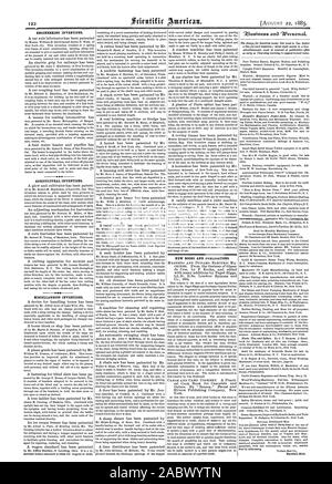 Les inventions techniques. Les inventions agricoles. Dispositions diverses inventions. Nouveaux LIVRES ET PUBLICATIONS., Scientific American, 1885-08-11 Banque D'Images