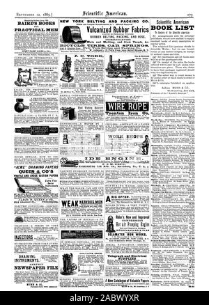 NEW YORK ET de courroies en caoutchouc vulcanisé PACKING CO. de courroie de caoutchouc et tissus d'emballage flexible de nattes et les marches d'escalier &c. Bxc'rczlD TIP138 C7.A. La SEAP1R. ar BAIRD'S BOOKS HOMMES PRATIQUES HENRY CAREY BAIRD & C 810 Walnut Street. Philadelphie Pa. tous les marchands de journaux. -ACME" DOCUMENTS DE DESSIN ET PROFIL D'INSTRUMENTS. PE.R.FEC2' du fichier journal Répondre MUNN & CO. Fabricant. La NEV BAXT1. Patène' santé et la hotte visière avec. Les hommes nerveux BOOKWALTER MOTEUR. Trenton Iron Co. Works et Office TRENTON N. J. Barnes' puissance pied Brevets DELAMATER IRON WORKS n° 16 CORTLANDT ST. New York. N. Y. Telegraph Banque D'Images