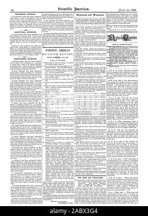 L'INVENTION DU GÉNIE. Les inventions agricoles. Dispositions diverses inventions. Nouveaux LIVRES ET PUBLICATIONS., Scientific American, 1888-07-11 Banque D'Images