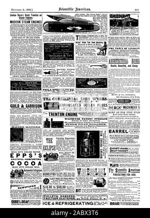 Les moteurs à vapeur Locomotives à vapeur moderne des malappris d'autres du même auteur. HENRY CAREY BAIRD & CO. 810 Noix de Philadelphie Pa. U. S. A. & Iltnithaenton ydraulic GUILDE GARRISON FAIT BOILINC AVEC DE L'EAU. L'EPPS CRATEFUL-COMFORTINC BOILINC CACAO FAITE AVEC DU LAIT. YORK HOMME DERFECT J'G UF GRIFFES JOURNAL ROUES EN CAOUTCHOUC SILENCIEUX Plus d'éclatement de l'étages. Geo. P. Clark fort L.Windsor Locks Ct. Thermocopie ERIE PA. L'Éclipse "LE BANJO' 'eau' Barnes' Machines d'IIENDEEFEEs pied Brevets  % 'United States Office 34 à l'ouest de l'exploitation utile beau et bon marché. IVIIJNN garanti 100 % Éditeurs & CO. Banque D'Images