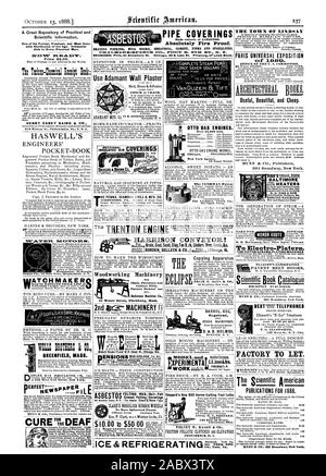 Les revêtements de tuyaux faits entièrement de l'amiante. L'épreuve du feu absolument. Conseil de l'usine d'emballage tressé FIBRE CIMENT REVÊTEMENT et spécialités. BRANCHES : Phlla 24 rue de fraises de Chicago. 86 E. Lake St. Pittsburg 37 Lewis Bloc. L'information scientifique. en mesure de tous les l'homme. Prix $2.00. HENRY CAREY BAIRD & CO. 810 Noix de Philadelphie. Pa U. S. A. A BIEN DES INGÉNIEURS DU LIVRE DE POCHE IZAT.A.'1'M 3NM 1 =0 'XI CD R.181. Binghamton ATCHMAKER hydraulique : ::BOUILLON DE RS & CO. DE MASSE GREENFIELD. SW N seulement sept dollars Shepard's New 60 Sorew-Cutting pied AGENT 0 ti tour à Cincinnati (Ohio). La ville de Lindsay Banque D'Images