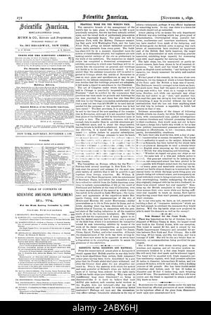 Publié chaque semaine au n°361 BROADWAY NEW YORK. G. D. MUNN. A. E. BEACH. TERRIS POUR LE SCIENTIFIC AMERICAN. Édition du bâtiment. Édition espagnole de la revue Scientific American. Table des matières. SCIENTIFIC AMERICAN SUPPLEMENT défroisseur pour le commerce de la côte. M8'1'.A.HLISI-3 1845, 1890-11-01. Banque D'Images