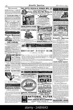 La gutta percha & RUBBER MFG. Ollesikt Eartali CO. =.faci. 300. L'emballage flexible pour courroies de tapis tapis etc. Para Capacités 35 Warren St. New York. Pour LES FOURS À AIR CHAUD ETC. LISTE DE PRIX DESCRIPTIF GRATUITEMENT PAR MAIL. H. W. JOHNS MANUFACTURING C SEUL LES FABRICANTS. Bâtiment toiture amiante estimé. Tuyau de section etc. chaudière vapeur & REVÊTEMENTS GARNITURES ETC. 87 MAIDEN LANE NEW YORK. La décision de routage et de machines. Pour le zinc métal TYPE POUR ENVOYER DES CIRCULAIRES. 213 RUE DE LA COURSE - Cincinnati - Ohio. NEW YORK PHILADELPHIE LONDRES. L'Angleterre. Les MEILLEURS COFFRES-FORTS COFFRE-FORT COFFRE-FORT .MARVIN CO. ENQUÊTE OU.TER CUrrLER 24 . La Banque D'Images