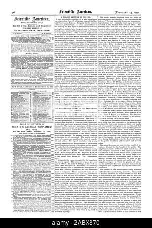Publié chaque semaine au n°361 BROADWAY NEW YORK. 0. D. MUNN. A. E. BEACH. Conditions POUR LE SCIENTIFIC AMERICAN. Renvoyer par courrier postal ou express mandat ou par virement bancaire ou chèque. MUNN & Co. de Broadway 361 Franklin Street New York. un un papier du Scientific American. Le supplément est publié chaque semaine. Chaque numéro contient 16 pages de taille uniforme octavo avec SCIENTIFIC AMERICAN. Conditions d'abonnement des fc pour un supplément de 65,00 ans pour les Etats-Unis, le Canada ou le Mexique. 6,00 $ par an pour aountries étrangers appartenant à l'Union postale. Des copies uniques de 10 cents. Vendu à des marchands de toutes les NIT Banque D'Images