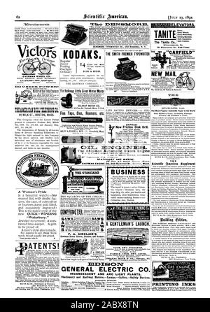 A. G. SPALDING & BROS. Les agents spéciaux de Chicago. Nouveau TORR Philadelphie. Mettre en place. Moteur de la 19e siècle 95 ST LAIT. Masse de Boston. La fierté d'une femme 'Waterbury.' votre bijoutier vend. Une ATENTS ! MUNN à CO. Procureurs des brevets. t361 Broadway New York. Les bureaux de la direction générale. 622 et 624 F Street Pa La Belknap Little Giant moteur de l'eau Robinets Fine meurt Alésoirs etc.1h la foudre et l'éclair de la rivière Verte Plaques vis. F. UN SINCLAIR BARNES' nouveau semoir à disques de friction. Pour les TRAVAUX LÉGERS. A ces grands avantages : W. F. & MO. BARNES CO. . = UN LANCEMENT DE GENTLEMAN. Votre propre ingénieur. PADDLE VOTRE PROPRE CANOË. L'Tanite Banque D'Images
