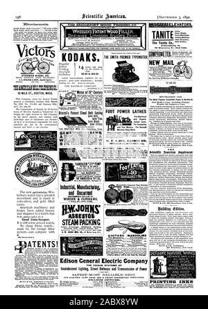 ATENTS ! 361 Broadway New York. Les BRISTOLS' MFG. CO. Waterbury Connecticut LES MEILLEURS AU MONDE. Tout type de pompes à liquide. Le VANDUZEN 50 MARTIN & Co. pour 102 108 E. Deuxième 8t. Cincinnati 0. La fabrication industrielle et Uncurrent pr.JOH Annus chaudière à vapeur à base d'emballage Revêtements de toiture Bâtiment estimé les peintures liquides Etc. Le PREMIER PIED DE MACHINE À ÉCRIRE SMITH TOURS PUISSANCE}9 ROUE Cb OVERMAN CO. ROSTON. WASHINGTON DENVER. SAN FRANCISCO. A. G. SPALDING & BROS. Les agents spéciaux MIT 3 ! CO. 95 ST LAIT. Masse de Boston. KODAKS. Le brevet de Bristol L'agrafeuse en acier finition bois BRIDGEPORT CO. APR°v-30 TER .5 p Banque D'Images