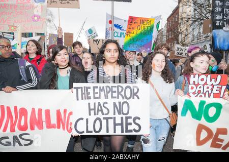 La ville de Cork, Cork, Irlande. 29 Nov, 2019. Les étudiants qui prennent part à la grève du climat mondial qui a eu lieu dans la ville de Cork, Irlande.- Crédit : David Creedon/Alamy Live News Banque D'Images