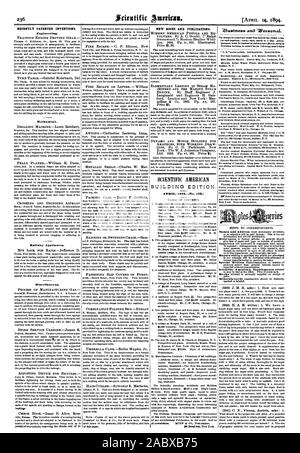 1 NOUVEAUX LIVRES ET PUBLICATIONS. Pistolets AMÉRICAIN MODERNE ET DES LEÇONS ÉLÉMENTAIRES DE NOUVEAU DANS MA MACHINE À VAPEUR ET LE BAIN À VAPEUR CHINERY MARINE modèle DYNAMO ET MOTEUR POUR LES AMATEURS DE CONSTRUCTION AVEC TIRAGE DE TRAVAIL récemment des inventions brevetées. L'ingénierie. Moteur de traction prise.- mécanique. Le concassage ET LE BROYAGE DE L'ASPHALTE Couloir Appareils. Divers. Processus de fabrication de gaz.- DISPOSITIF DE RÉGLAGE POUR VÉLOS.- La pendaison ou balançant président.-Sam HOUSSES DE FIXATION SUR É SCIENTIFIC AMERICAN BUILDING EDITION. TABLE DES MATIÈRES. 1. Plaque élégant en couleurs montrant une belle résidence de style colonial vient de terminer à Banque D'Images