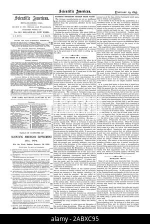 Publié chaque semaine à 0. D. MUNN. A. E. BEACH. 100 Le Scientific American Supplement Building Edition. Table des matières. SCIENTIFIC AMERICAN SUPPLEMENT Pour la semaine se terminant le 19 janvier 1895. Statistiques CONCERNANT LES MARQUES ALLEMANDES. dans le but d'illustrer qu'il existe des possibilités ondes sismiques. vagues sur la côte de la mer dix milles de distance. ICSTA.131.181-01), 1895-01-19 1845. Banque D'Images