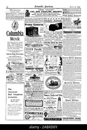 Colombie-britannique Location Pape Co. COMPOSÉ EMPIRE Trou e Kemble Bldg. 19 Whitehall St.N.Y. j 'Otto' MOTEURS. Chaudière pas aucun danger aucun ingénieur. Premo Premos caméras produisent des images parfaites ROCHESTER OPTICAL CO. L'EAU BOLGIANO MOTOR CO. Fort 13 Baltimore Md. jamais un cas d'incendie ou d'explosion. Moteur À GAZ MOTEUR CHARTE CO. Le De La Vergne Machine frigorifique Co. CAR LES RACCORDS. CHESTER Steel Castings Co. j''e admettant ainsi pyromètres pour indiquer des températures élevées jusqu'à 3000 degrés. Incarne toutes les vertus photographique dans un peu moins de Dainty pack en aluminium et cuir Banque D'Images