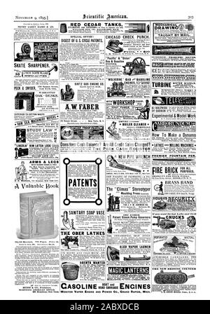 Réservoirs de CÈDRE ROUGE WILLIAMS MFG. CO KALAMAZOO. MICH. DRAWINC MÉCANIQUE HENRY CAREY BAIRD & CO. ENSEIGNÉS PAR SCRANTON PA. Contrôle de Chicago d'un poinçon. Offre spéciale ! Recueil des brevets. CYCLE AMÉRICAIN Vérifier Punch sur le marché. Envoyer POUR LES CATALOGUES DE BOSTON. La masse. 'Pacific' & 'Union' du gaz et des moteurs à essence. Pour l'IIRO OU EXCNANGLI MOE AR8ACH 4CO. 809 Filbert St.rhi1a.PAJ SKATE SHARPENER. ICE MAGIC Post. C. 132 Nassau Street New York City. Il y a lieu d'un bureau en chêne. Moteur de WOLVERINE TRAVAILLE GRAND RAPIDS au Michigan. Les roues de l'EAU DE LA TURBINE JAMES LEFEEE & CO. D'ohi Springfield. S. A. SINTZ CO. MOTEUR GAZ GRAND RAPIDS Michigan. PECK Banque D'Images