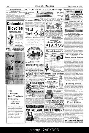 Avec les vélos non allié riders' contenu de coeurs. Bell Telephone Company 1 Vin & CIDRE APPUYEZ SUR MACHINES. Empire State Poulie et appuyez sur Co. ElINDERS pAa.00N Fa MM ENCRES D'IMPRESSION. Voulez-VOUS UN LANCEMENT ? Qui ne requiert ni ingénieur, ni d'une licence pilote. Temps de roue ! Le WATERBURY WATCH CO. WATERBURY CONN. . . . Nous sommes en train de construire . . . La célèbre "HORNSBY-AKROYD" Charte "charte" MOTEUR GAZ CO. P. O. Box 148 Sterling Ill. STEREOPTICONS NOUS SOMMES DÉCIDEURS L'AMÉLIORATION STARRETT SCIES OUTILS DE BISEAUX ETC. Quoi de mieux pour lui ? Des améliorations radicales en piano =FORTE con struction rendre Banque D'Images