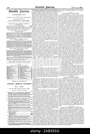 Publié chaque semaine au n°361 BROADWAY NEW YORK. Conditions POUR LE SCIENTIFIC AMERICAN. (Créé 1845). Le Scientific American Supplement Building Édition de Scientific American. (Créé en 1885.) Édition exportation du Scientific American (créé en 1878) Contenu. SCIENTIFIC AMERICAN SUPPLEMENT 1o 1069. Substitut de diamant pour couper le verre. Pour l'inversion de dessins., 1896-06-27 Banque D'Images