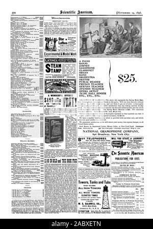 Un BANJO PIANO SAXOPHONE ORGUE CLARIONET CORNET BAND ORCHESTRA ORATOR LECTEUR PUBLIC PROFESSEUR DE FRANÇAIS PROFESSEUR D'ESPAGNOL Professeur GERrIAN riusic ARTISTE CHANTEUSE OPERA HALL ETC. ETC. ETC. 25 $. La Gramophone Company 894 Broadway New York. irstructions Munn & co. Adresse 361 Broadway Nen de l'urne. D'autres brevets étrangers peuvent aussi être obtenus. Page intérieure chaque insertion 7,5 cents une ligne arrière Page chaque insertion - S1.01) une ligne de travail expérimental et le modèle de l'OFFRE UNE MERVEILLEUSE ! ! 150 Or et 'Samantha' Saratoga à acheter des téléphones qui ne sont pas cher Good-Not ce qui est occidental du Sud 250 TÉLÉPHONE CONSTRUCTION CO. Banque D'Images