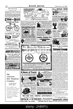 Testé et vrai. La fabrication de noir. CO. ERIE PA. Simplicité photographique . EASTMAN KODAK CO. AMERICAN SCREW CO. °INSPECTIONS RUGUEUX ASSURANCE JE CONTRE. Dommages pour blessures bien i 'cAUSEDBY SIMBNIMEXPLOSIONS alr .50 % de l'ACIER AU CARBONE D'un livre d'outils CHAS. A. STRELINGER & CO. Electro-Plating NICKEL UNE BAIGNOIRE Krueger est Self-Register automatique mesure d'ing .25 °X PRIX 85,00 EN ACIER AU CARBONE. Sécurité GAZ MOTEUR PRIESTMAN HUILE MOTEUR WEBSTER M'F'G Co. POUVOIR ? Pouvoir ? ? Le pouvoir ! ! ! Le Chicago & gaz moteur à essence, C'EST LE MOMENT DE S'abonner -POUR L'établi en 1845. Les scientifiques les plus populaires Banque D'Images