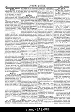 Récemment les inventions brevetées. L'ingénierie.  !Mécanique. Les vélos électriques etc.. Agricole.  !Divers. Dessins et modèles industriels. Nouveaux livres etc., Scientific American, 1897-05-11 Banque D'Images