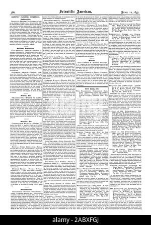 Nouveaux livres etc. récemment des inventions brevetées. L'ingénierie. Appareils de fer. Mining Etc. Dessins et modèles industriels. Les vélos etc. inieeelianeonis., Scientific American, 1897-06-11 Banque D'Images