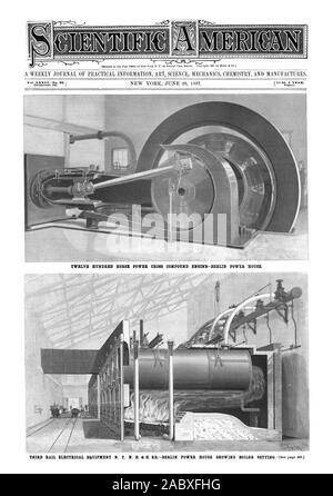 Un journal hebdomadaire D'INFORMATIONS PRATIQUES ART SCIENCE MÉCANIQUE CHIMIE. Et MANUFACTURES. Entré au bureau de poste de New York. N Y. comme deuxième classe affaire. 153.00 par année. Une fois par semaine. Vol. LXXVL-No. 26. Douze cents chevaux CROSS MOTEUR COMPOSÉ-Berlin chambre d'alimentation. Troisième RAIL MATÉRIEL ÉLECTRIQUE N. Y. N. H. H. & RRBERLIN RÉGLAGE Chaudière électrique montrant[Voir page 408.], Scientific American, 1897-06-26 Banque D'Images