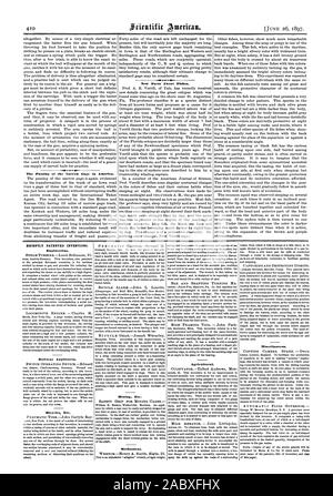 Le passage de l'Étroit Gage en Amérique. De nouveaux faits sur les poissons. Récemment les inventions brevetées. L'ingénierie. Appareils de fer. Les vélos Etc. Mining Etc. Mécanique. Agricole. Divers., Scientific American, 1897-06-26 Banque D'Images