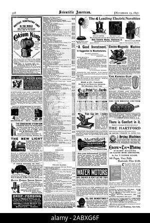 Nous Undersell toutes sur tout le circuit électrique. Ohio Cleveland Electric Works 0. La première de l'OEA L'ACÉTYLÈNE PRATIQUE strong support djustable envoyé avec chaque lampe. Booton-Randolph ICAL PRA & Oliver Clowes et acheter Ste. L'amélioration de l'AMÉRICAIN DES BREVETS DE WASHBURNE dING CO. Fort P Waterbury Connecticut LA VAPEUR En CONDENSATION RAM Grandes ou petites quantités. Pour tous les 50 % DE CARBURANT Pur 50 % dans le temps et 50  % en coût d'origine. La machine hydraulique ERWIN CO. 58 & 59 Prêt et fiducie Bldg. Milwaukee Wisconsin LE NOUVEAU LICHT Philadelphie Pa. s'inscrire. Voir s'inscrire mot de machine à écrire. Adresse Mnrui Instructions & 361 Broadway New UN Banque D'Images